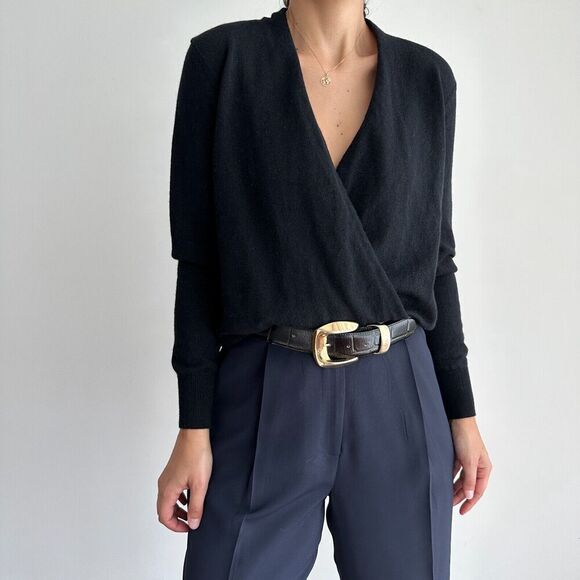 J McLaughlin Cashmere Sweater Top Womens Small Wrap V Neck Plunge‎ Pullover $348 - Picture 4 of 12